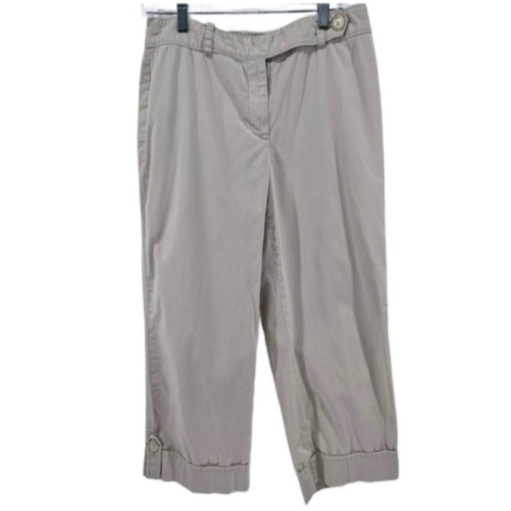 Ann Taylor Women’s Signature Low Fit Cropped Capri Pants Size 6 Petite Beige